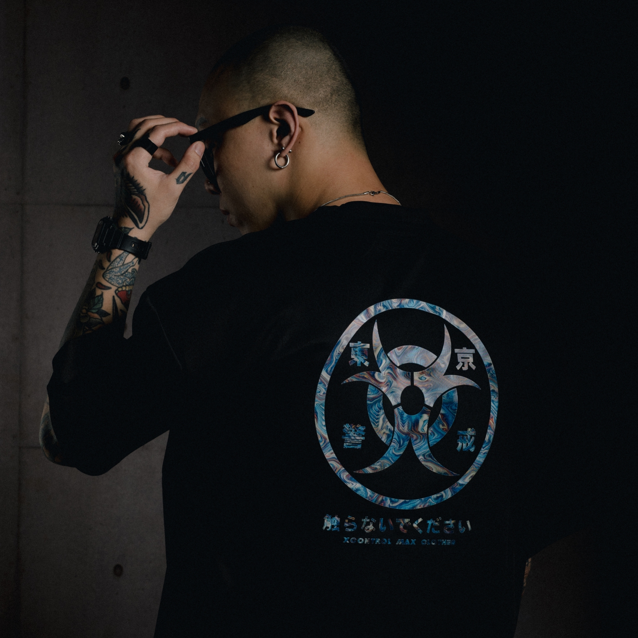 XCTRL 東京警戒光柵寬版短T-藍