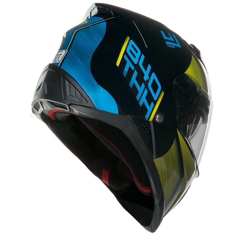 THH T840S ION 平光黑/黃藍 彩繪