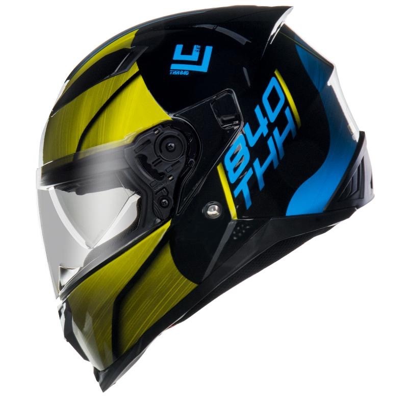 THH T840S ION 平光黑/黃藍 彩繪