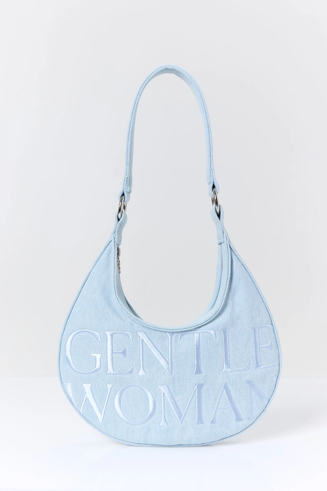Gentle Woman Essential Icon Denim Shoulder Bag(Blue)