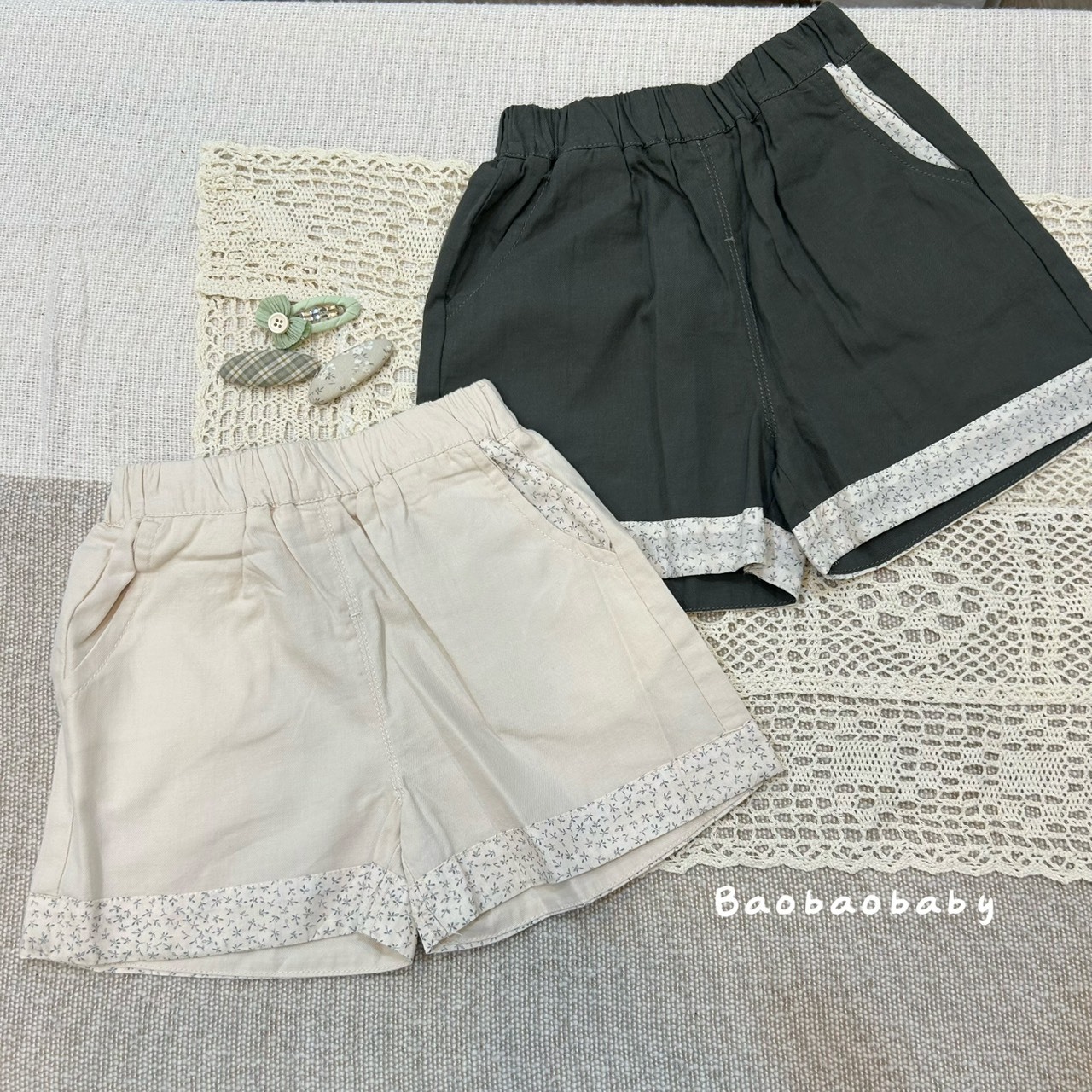 小野花花邊短褲