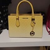 [S] MICHAEL KORS DAISY YELLOW 35S5G6HS8B SHEILA MD CZ SATCHEL BAG, 197853428935 (SMK1284)