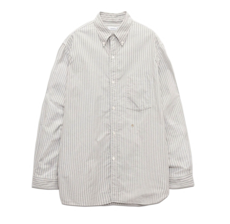 Nanamica / 鈕扣條紋輕薄長袖襯衫 / S25SG090 /  AUG25