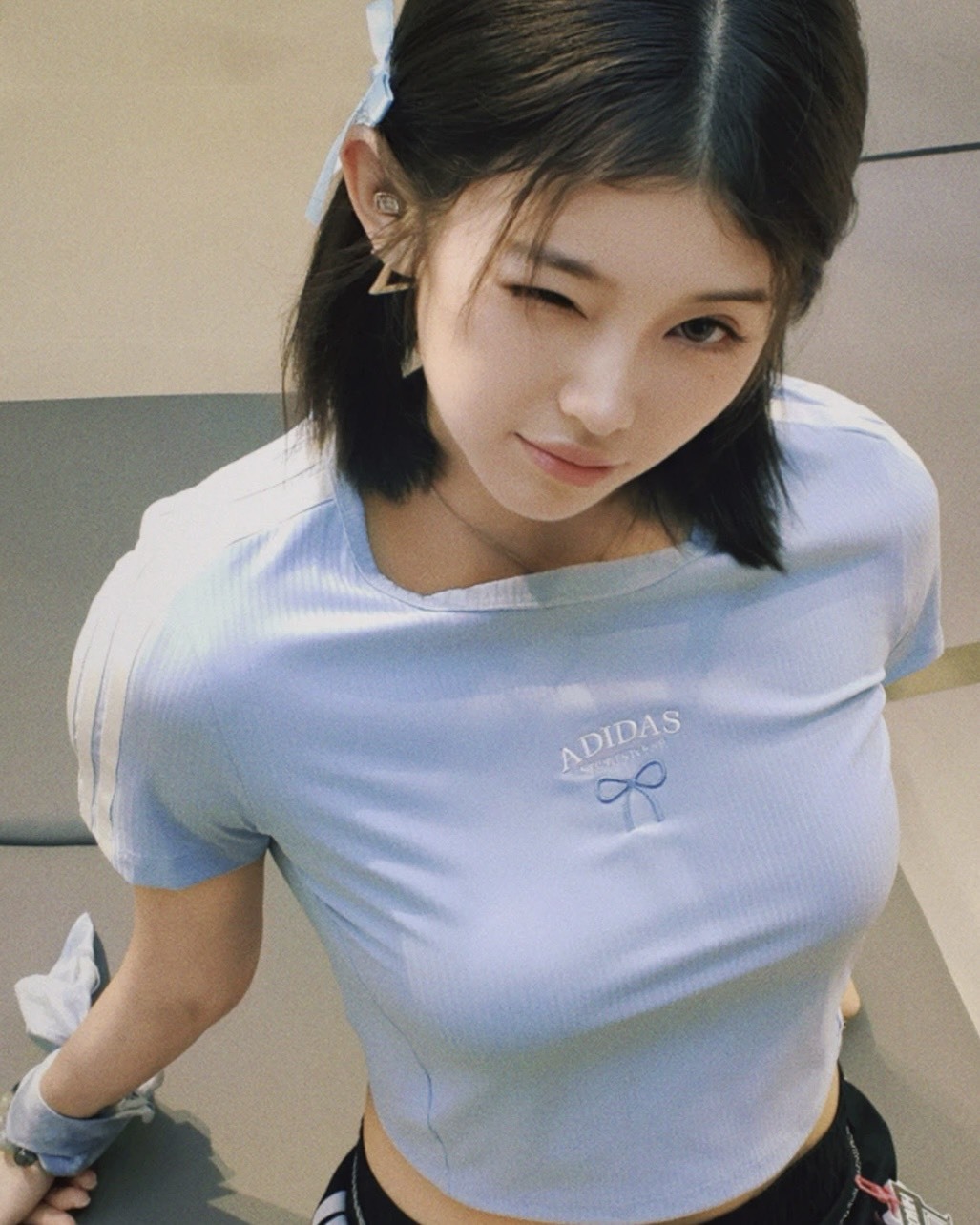 Adidas Dance Tee 刺繡 蝴蝶結 短版 短袖 兩色