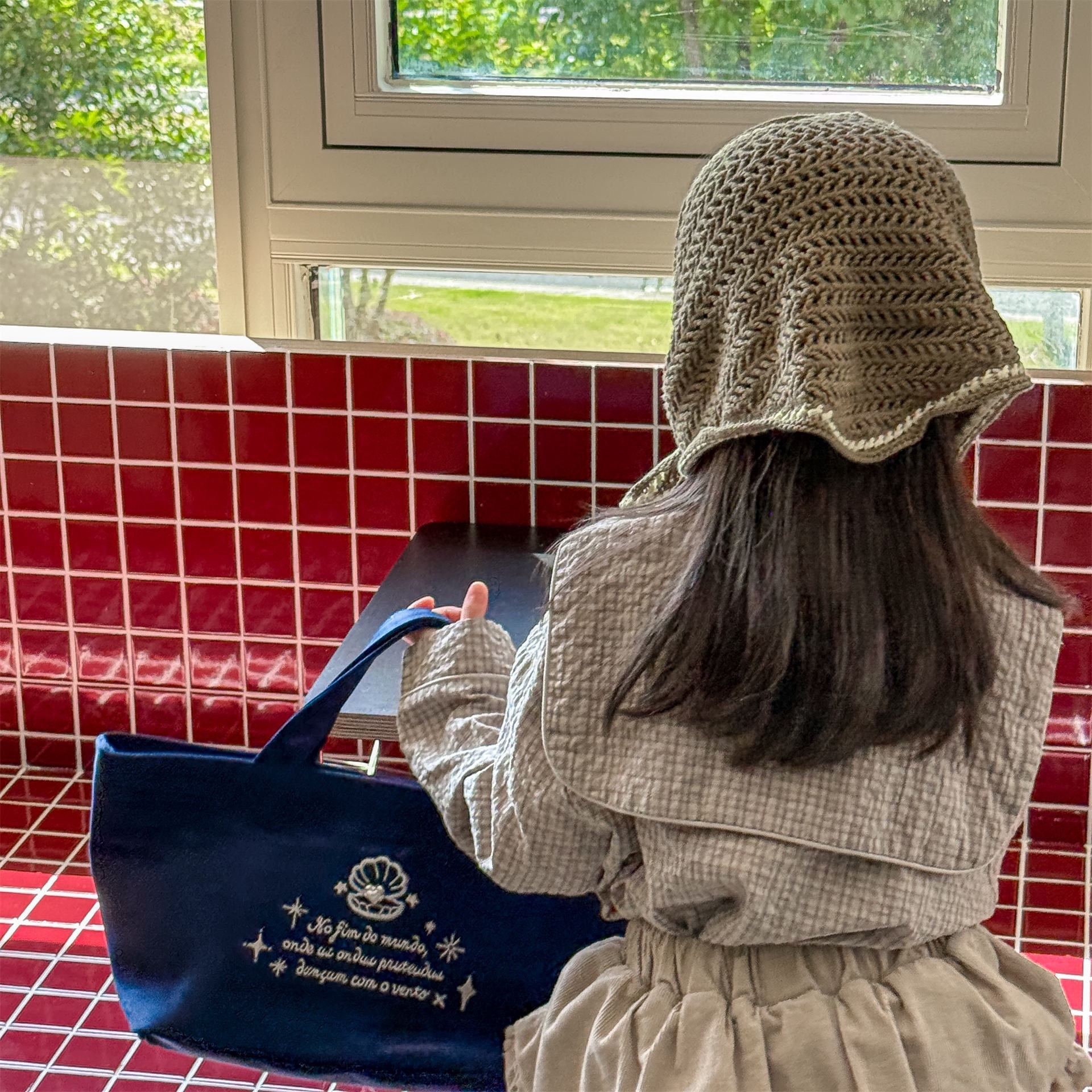 兩色格子大翻領上衣