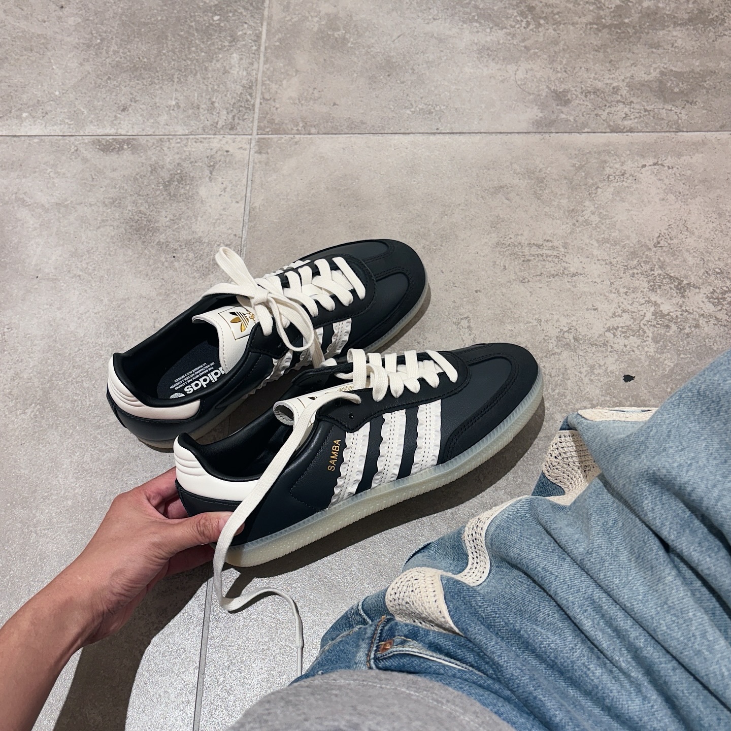 Adidas Originals Samba OG 日本新款 黑糖白玉 黑色 透明底 荷葉邊 復古 森巴鞋 JR8831