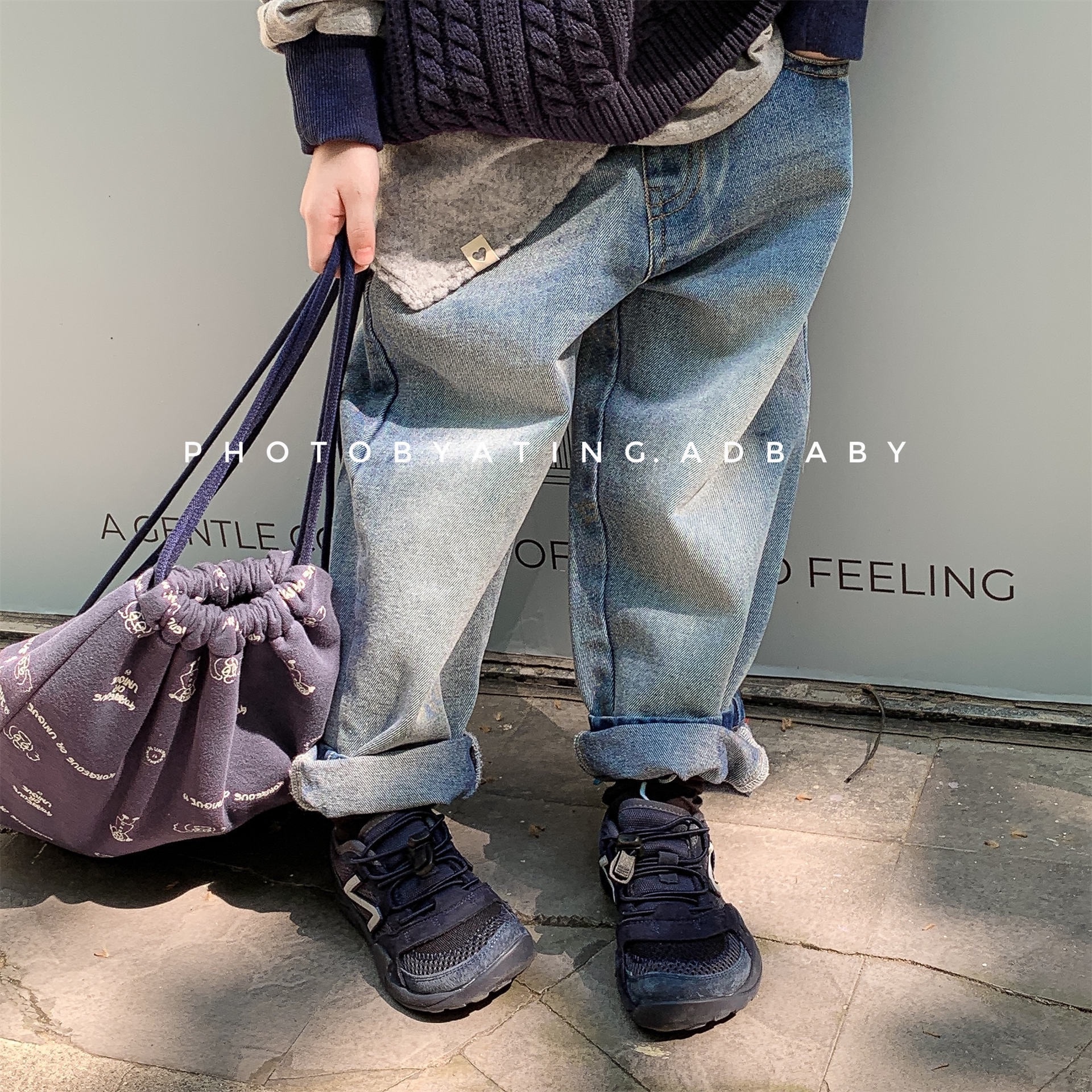 兩色街頭感哈倫牛仔褲