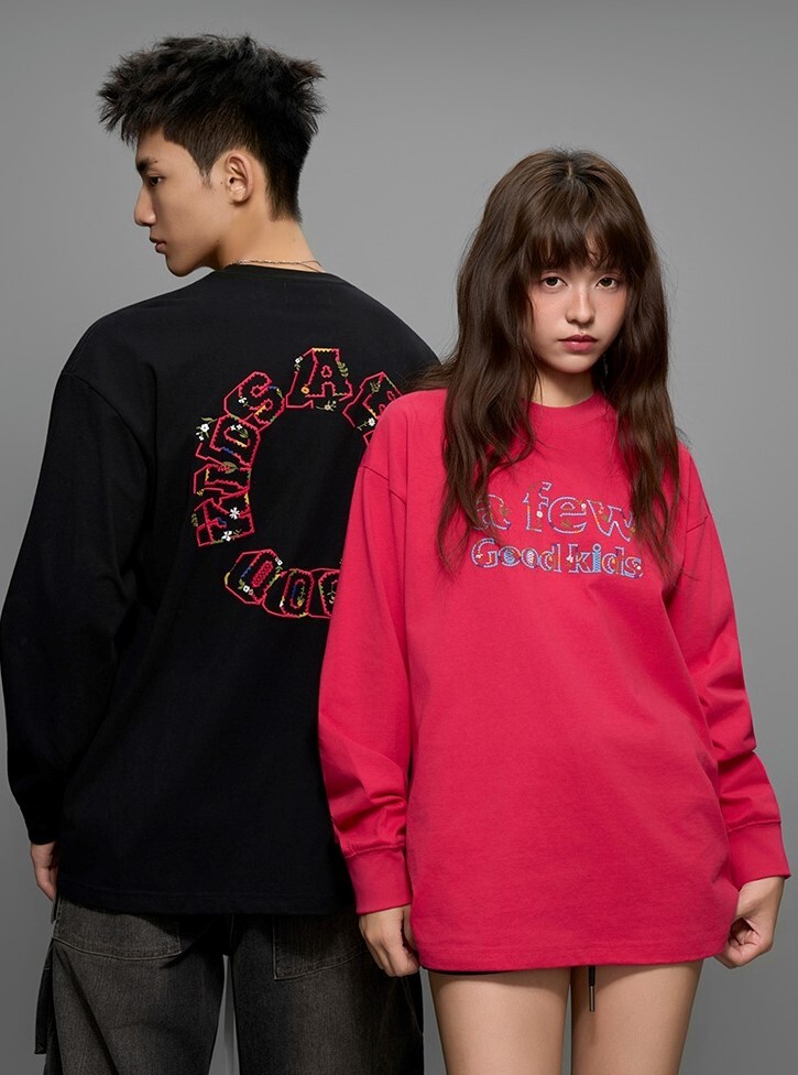 AFGK 民族風 刺繡鋸齒Logo  長袖T A FEW GOOD KIDS