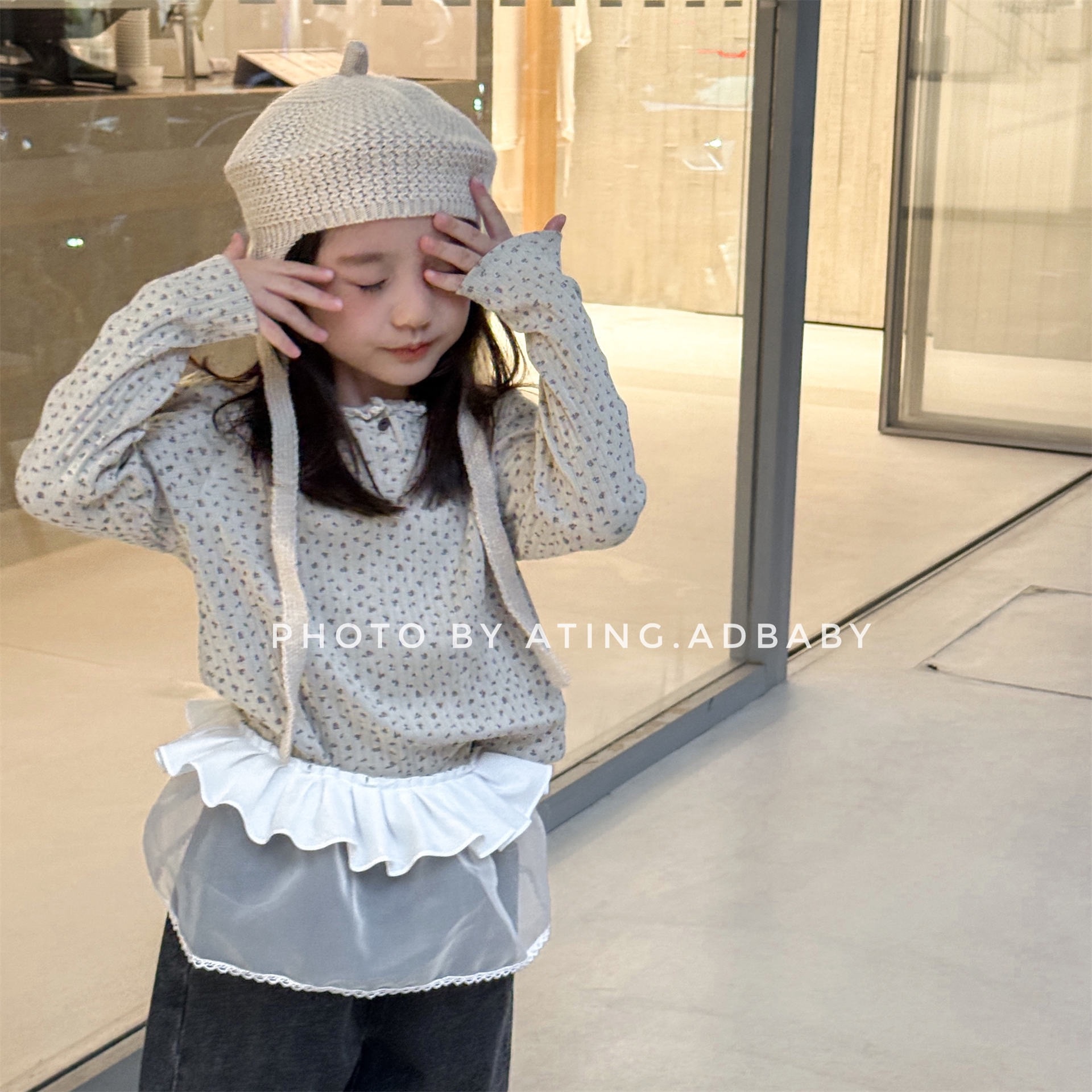 兩色甜美碎花上衣