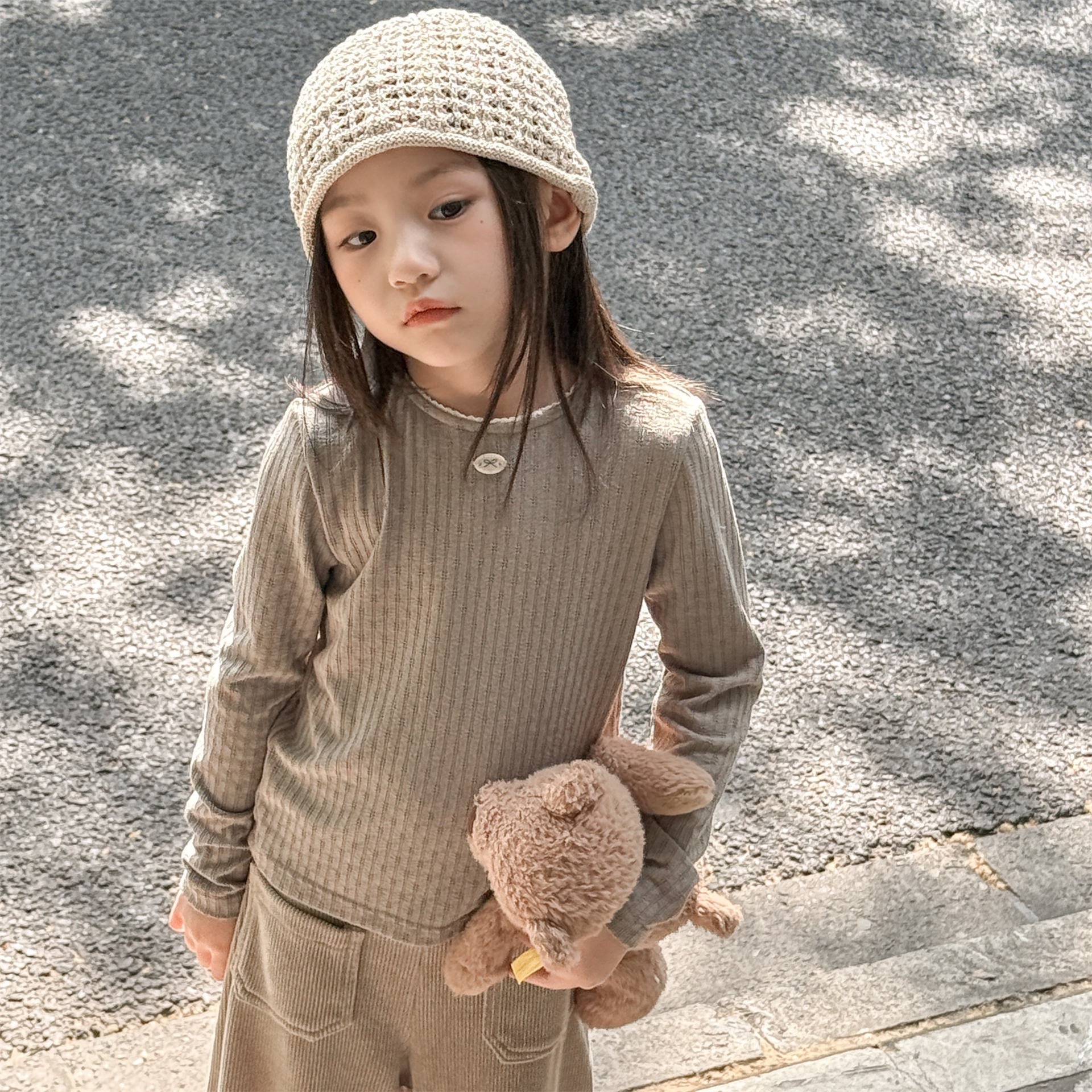 兩色彈力小標上衣