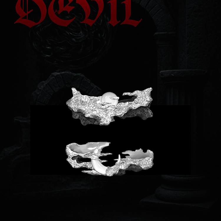 DEV1L X【CRUX ET CINIS】《噬影者》｜岩痕日月開口戒
