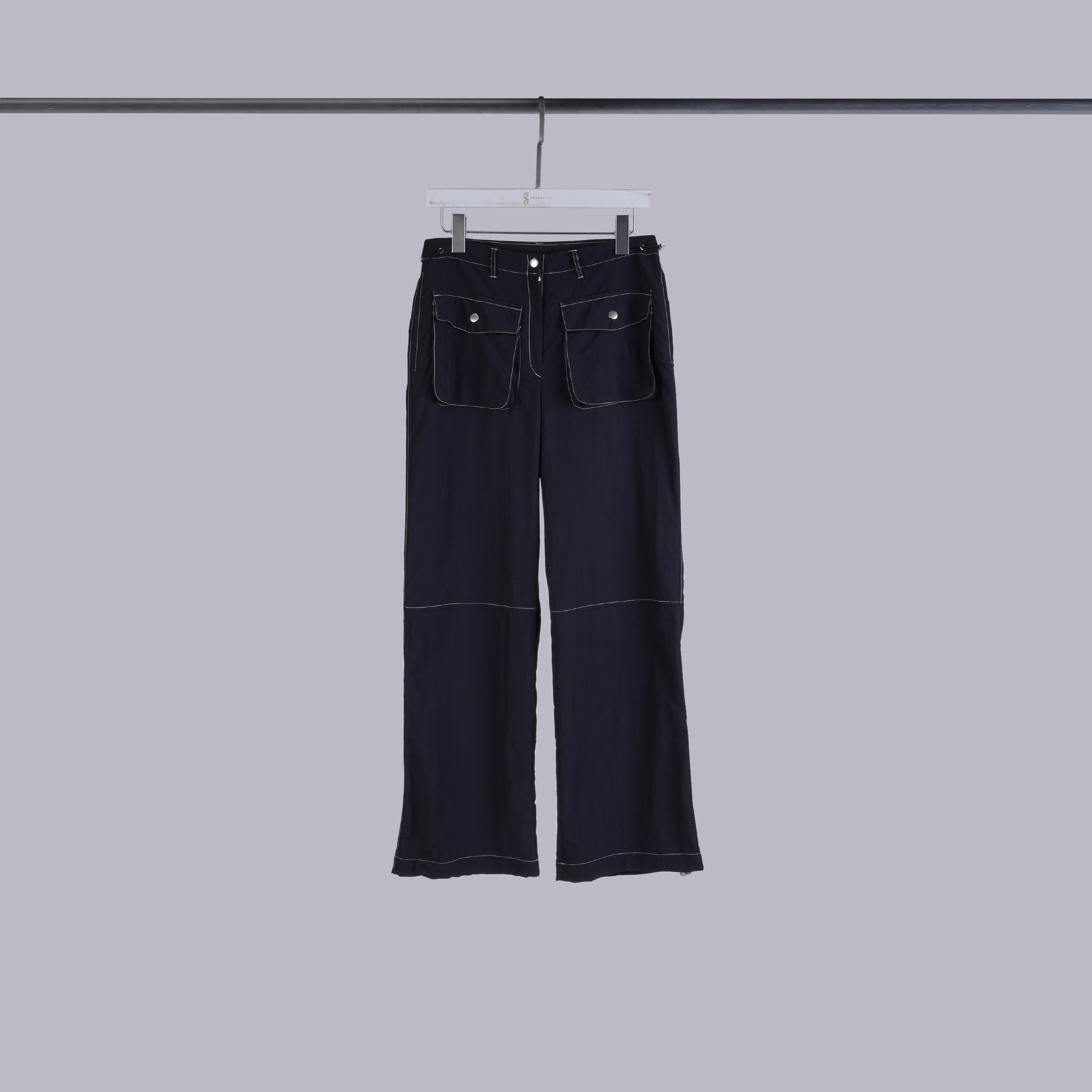 設計感車線口袋工裝褲 | OREO黑