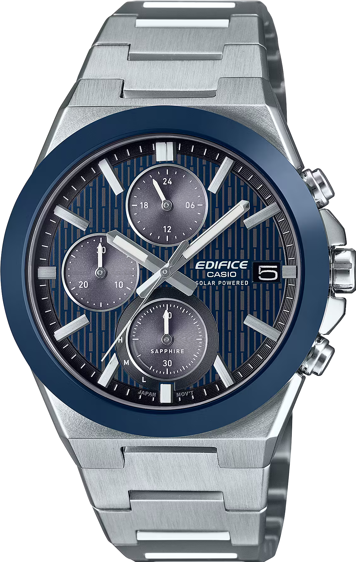 萬年鐘錶 - CASIO EDIFICE 系列   陶瓷錶圈太陽能計時男錶  EFS-S650D-2A  錶徑 : 40.9MM