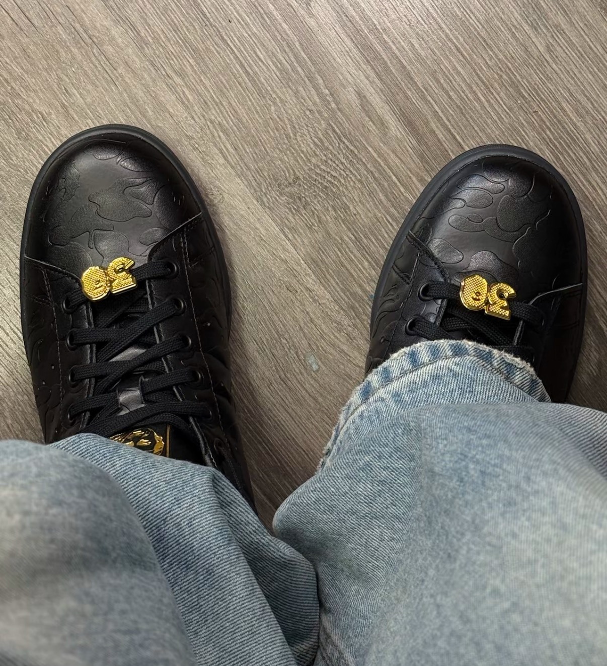 BAPE聯名款 adidas STAN SMITH 黑色 低幫百搭板鞋 男款 潮流防滑舒適款 Aug25