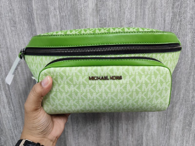 [S] MICHAEL KORS JUNGLE GREEN 37R5LCOY9B COOPER UTILITY BELT BAG, 197853421226 (SMK1295)