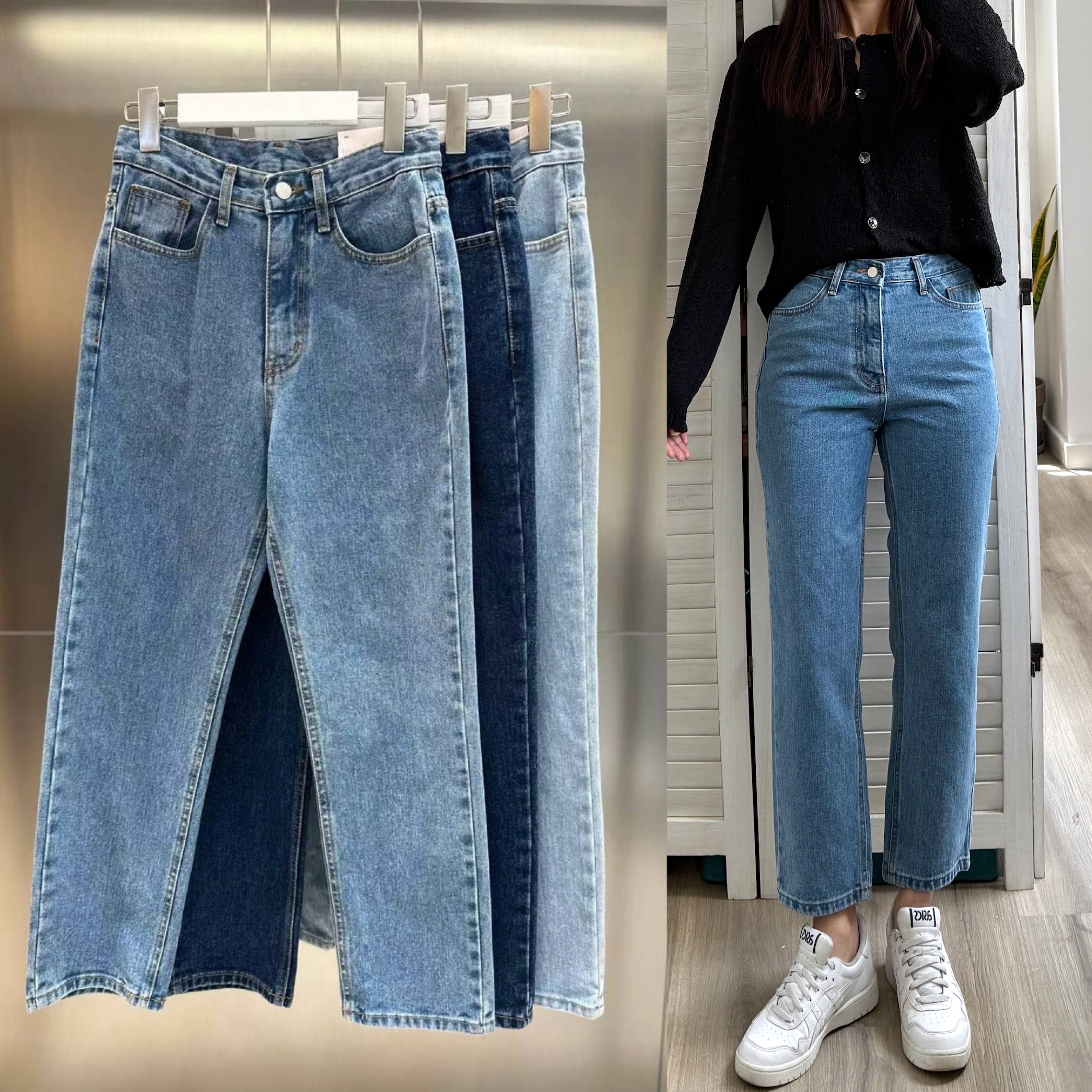 【熱賣款 】 JS1112 鉛筆型褲管直腳牛仔褲