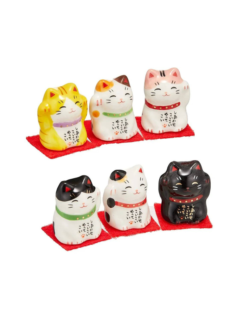 【 現貨 】藥師窯 彩繪迷你福氣招財貓 6色