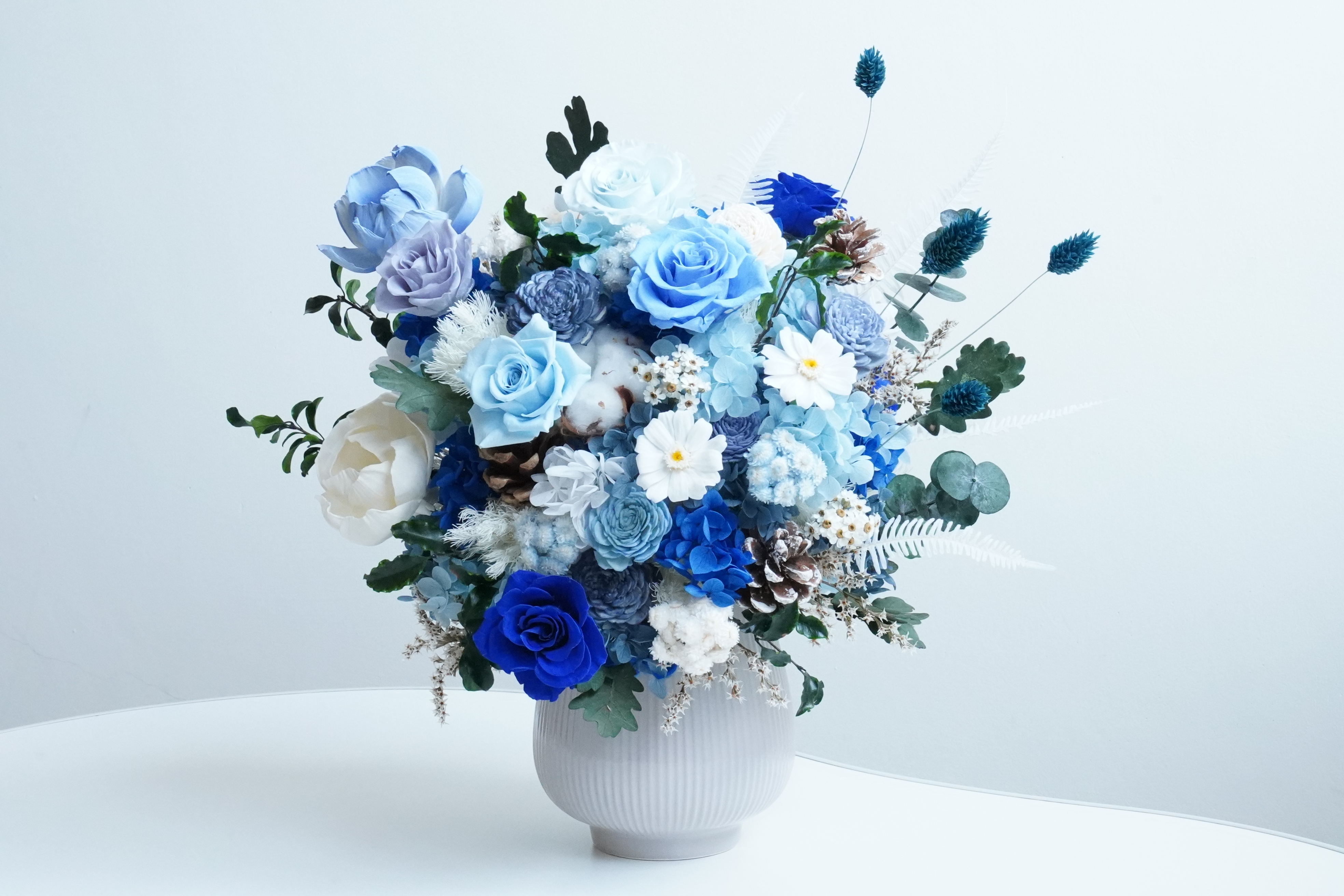 永生花盆栽 藍色