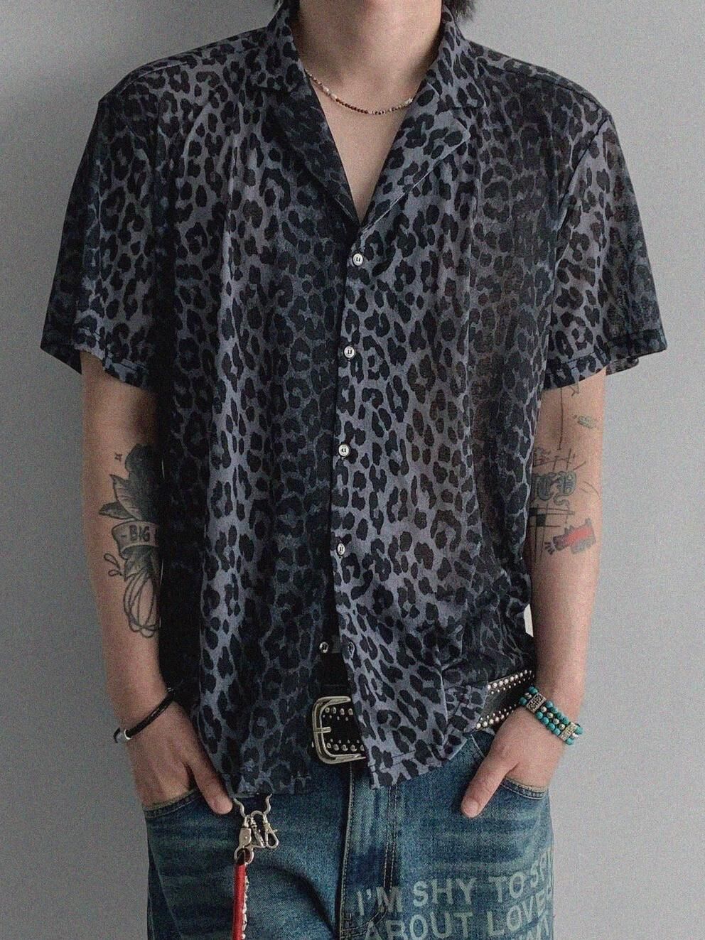 豹紋短袖恤衫 LIL-059S