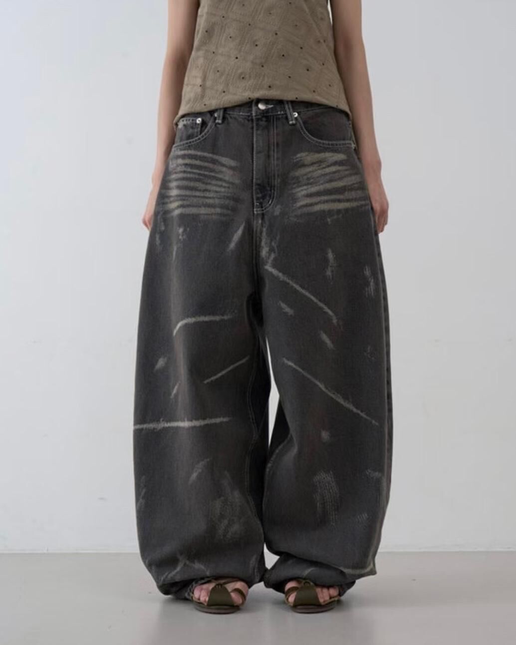 亂紋鬆身牛仔褲 Vass-023P