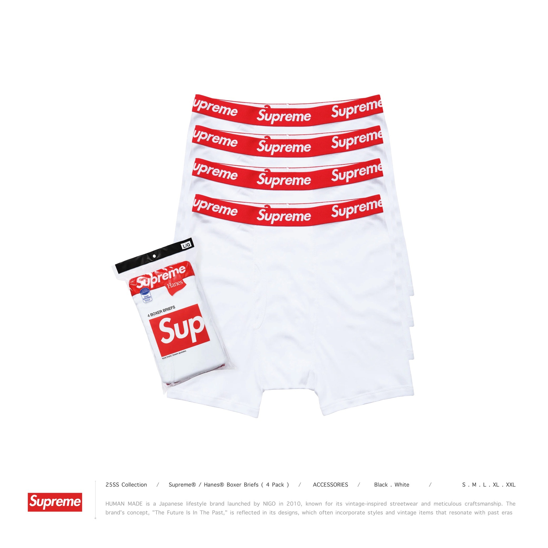 [ 預約販売 ] Supreme® / Hanes® Boxer Briefs ( 4 Pack )