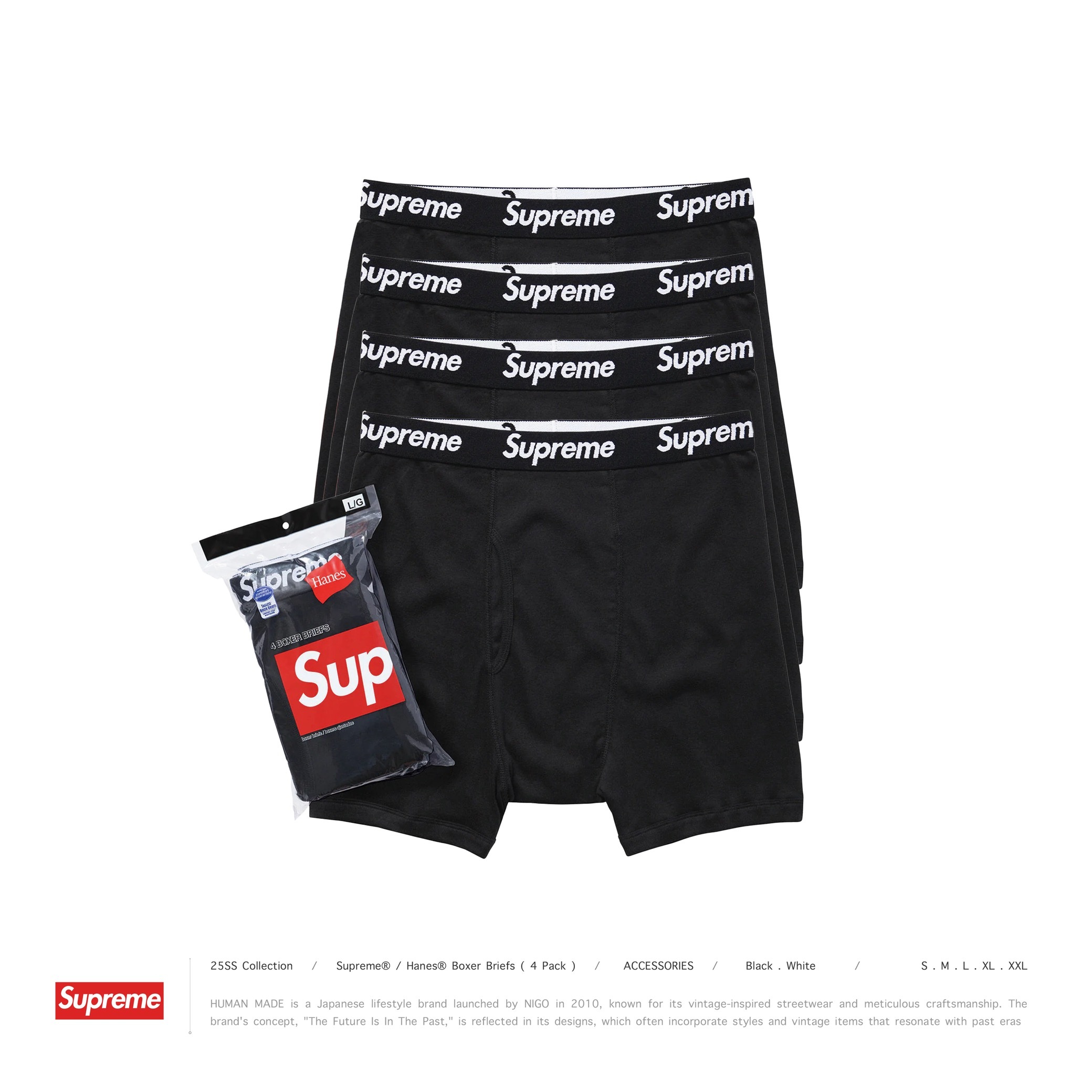 [ 預約販売 ] Supreme® / Hanes® Boxer Briefs ( 4 Pack )