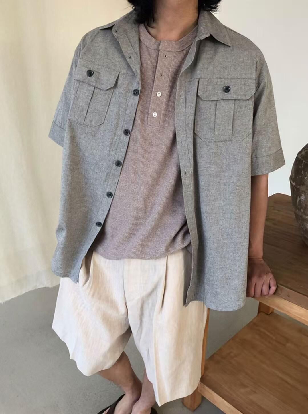 淨色短袖恤衫 Vass-026S