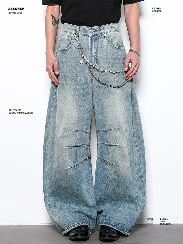 《S.V》鯊魚線直筒街頭牛仔褲