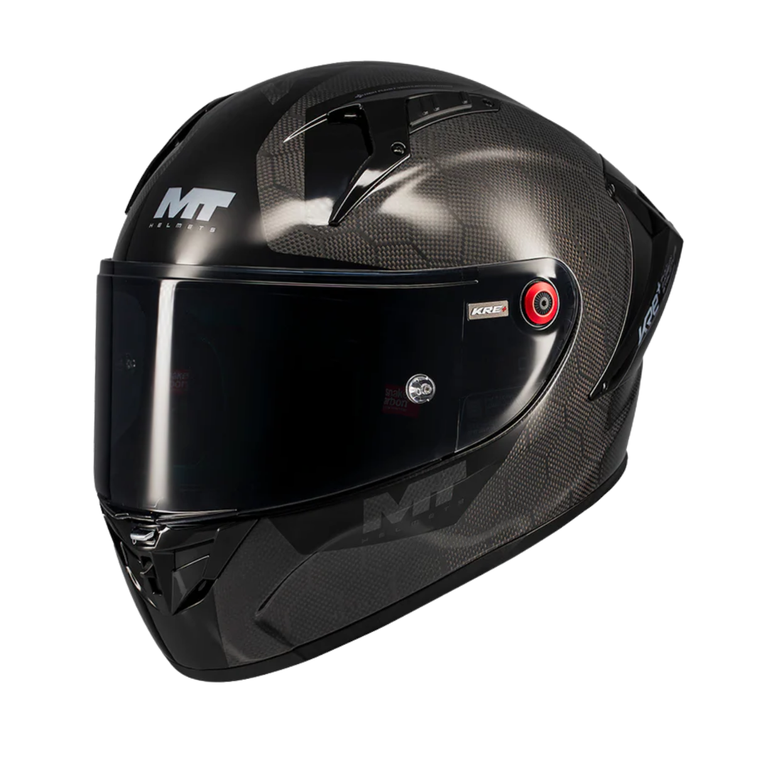 MT Helmets KRE+ S PURE A1 GLOSS CARBON 符合賽車批准的最高標準 FIM 標準 全碳纖維頭盔