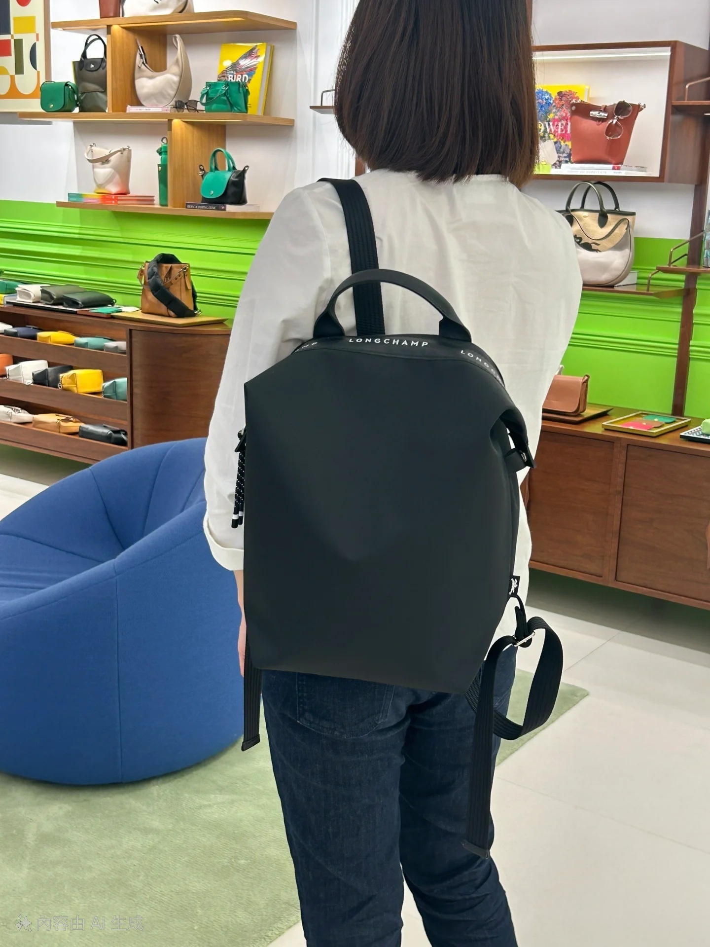 Longchamp 尼龍 Logo 背包