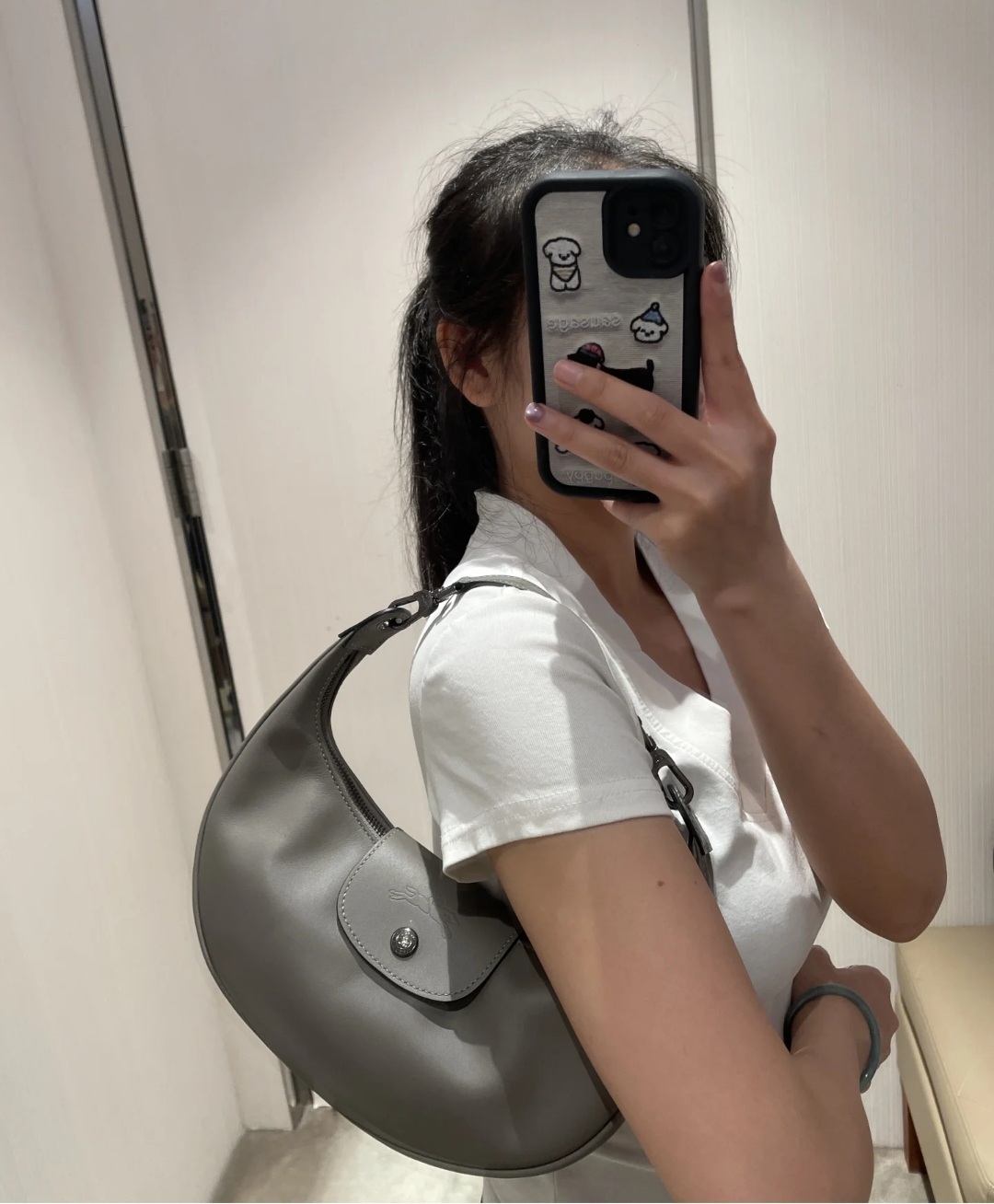 Longchamp 真皮款 月牙包