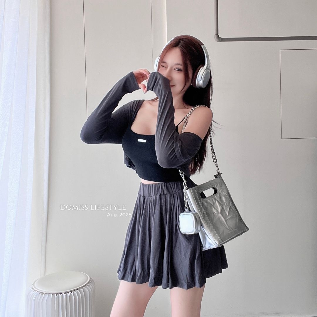 【DOMISS自訂】休閒 顯瘦 莫代棉 開衫 外套+短褲裙 套裝 外套 套裝 兩件套 -4色(現貨)