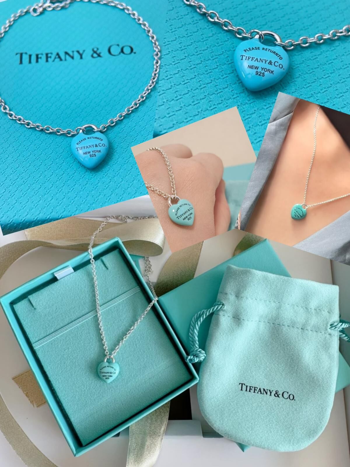 TIFFANY琺瑯愛心手鍊/頸鏈