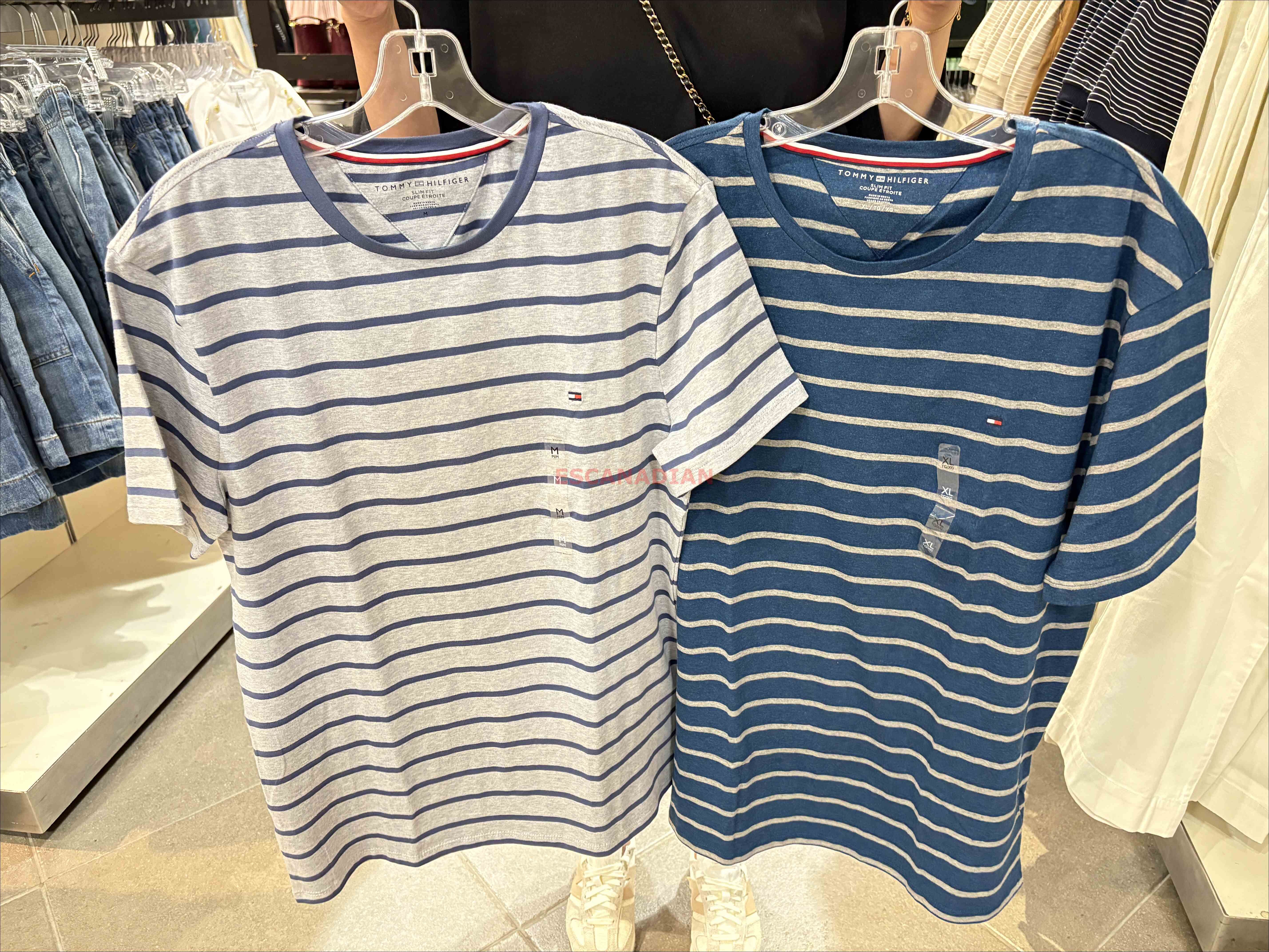 TOMMY 男大人 彈性合身版(Slim fit) 萊卡材質 小標 橫條紋 短TEE (5色)