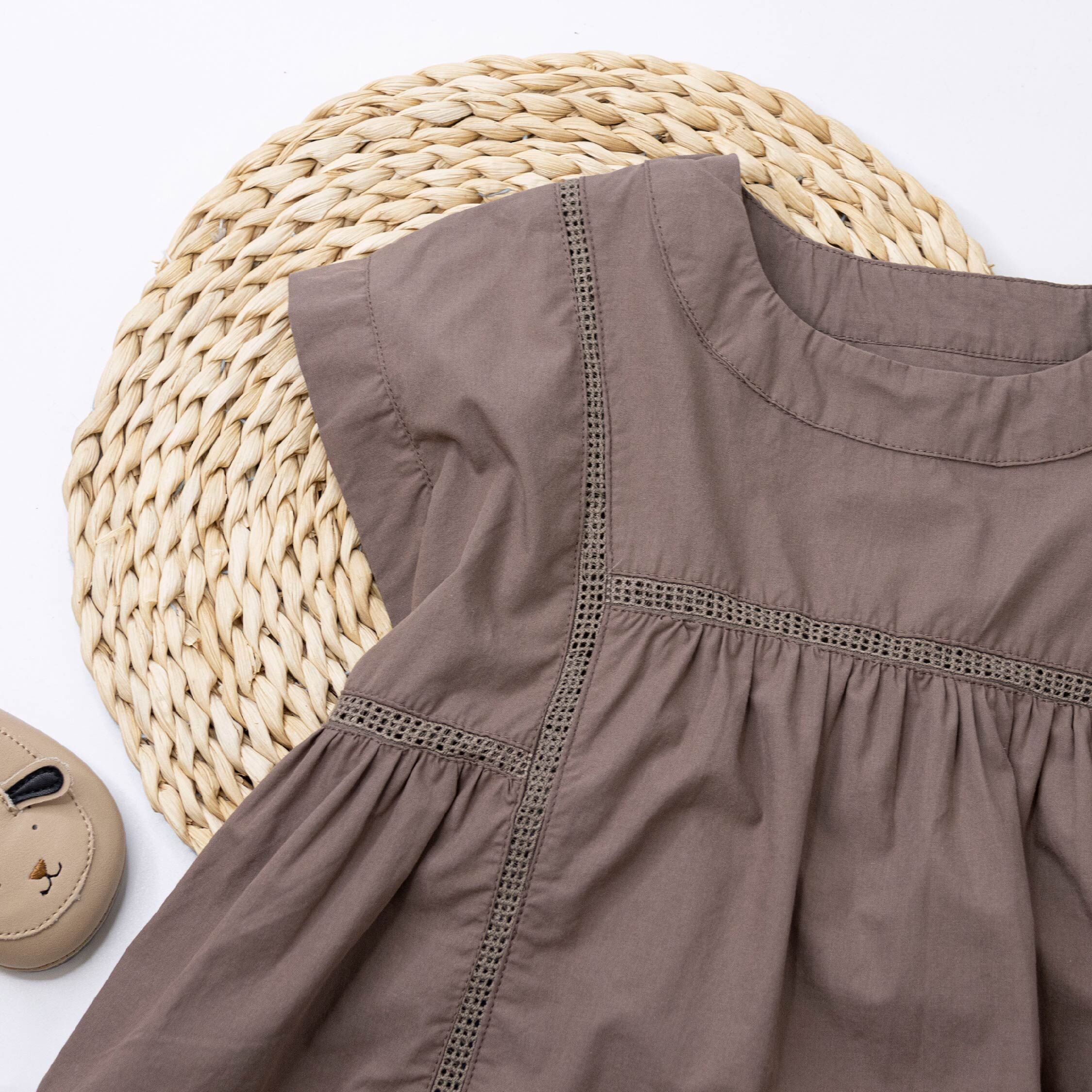 【H50795】休閒小格紋簍空編織上衣