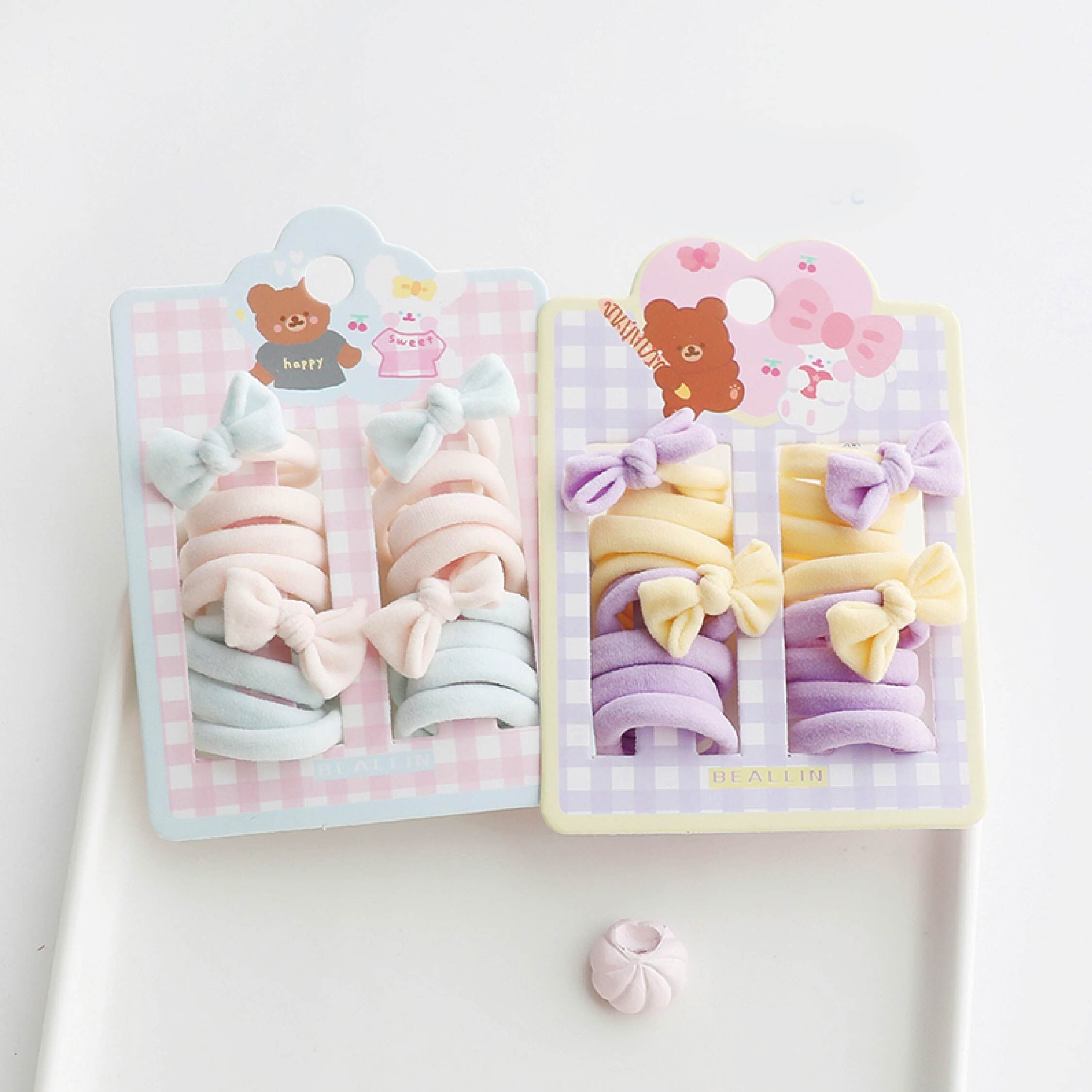 【AC55】甜美蝴蝶結軟Q髮圈(16入一組)＊二色