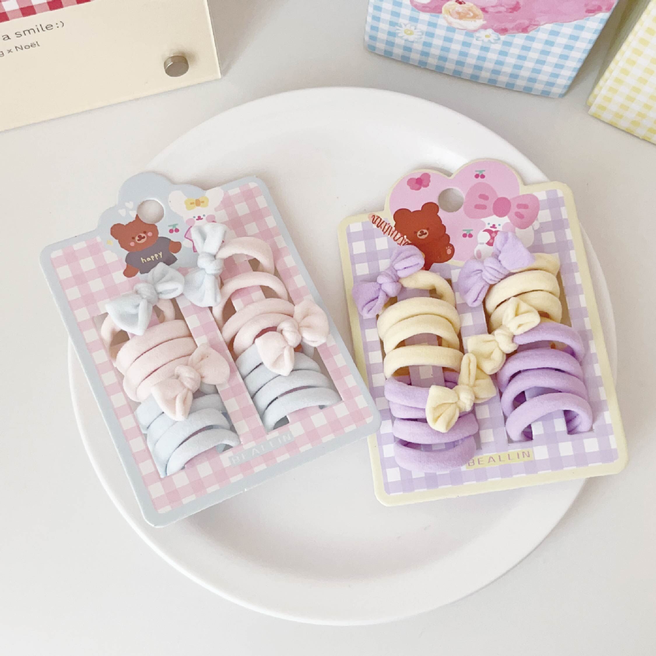 【AC55】甜美蝴蝶結軟Q髮圈(16入一組)＊二色