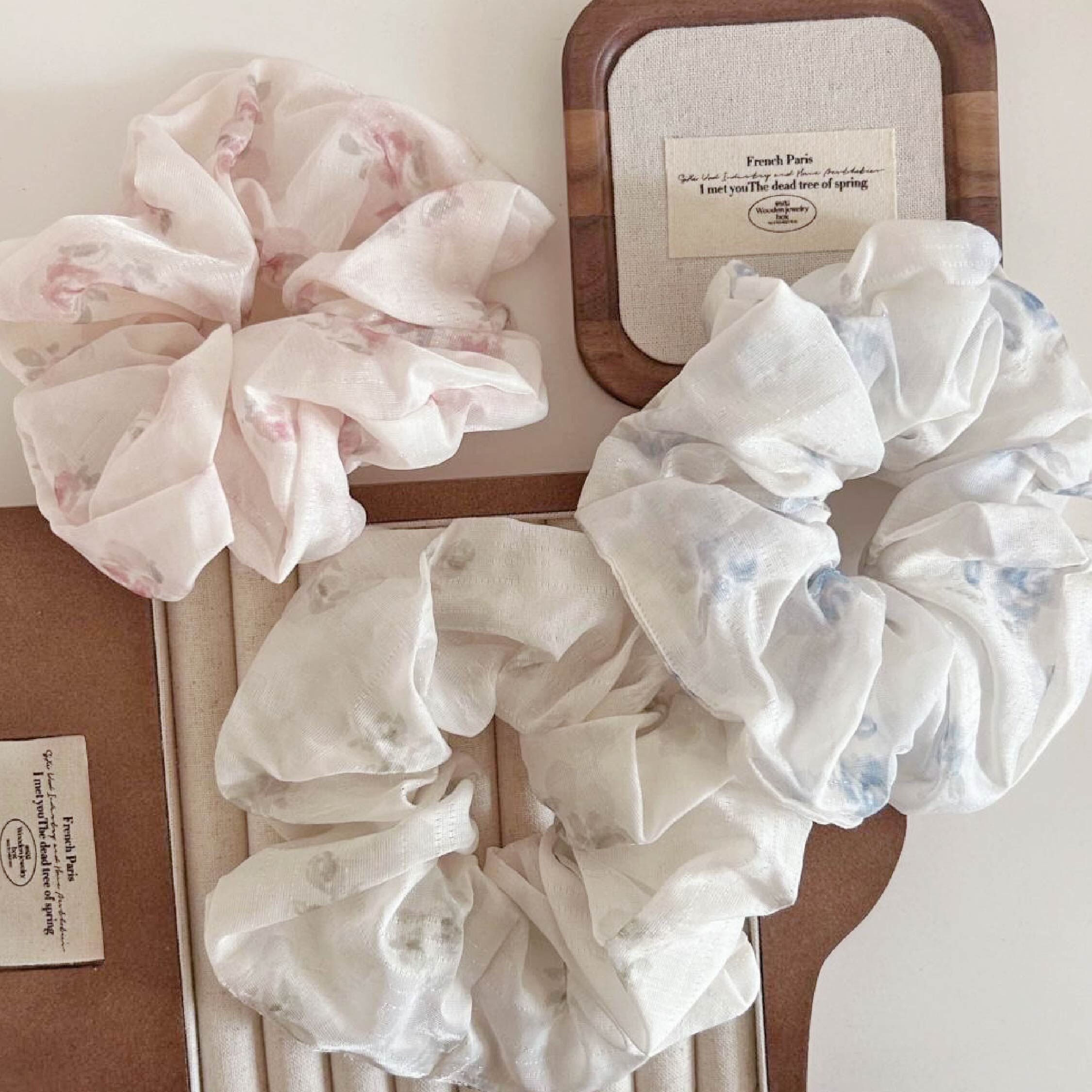 【AC47】清新碎花泡芙髮圈＊三色