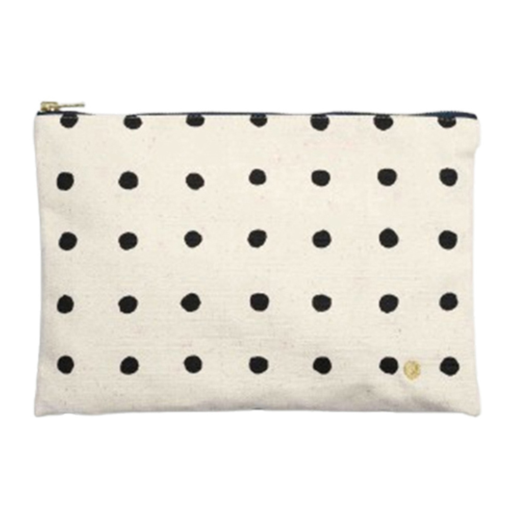 法國La cerise sur le gâteau 有機棉防水分類收納袋-黑點點(大)