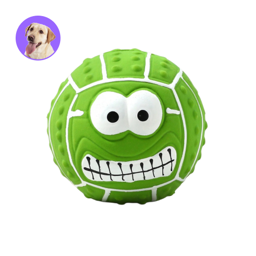 卡通表情乳敲耐咬球狗玩具(款式隨機)