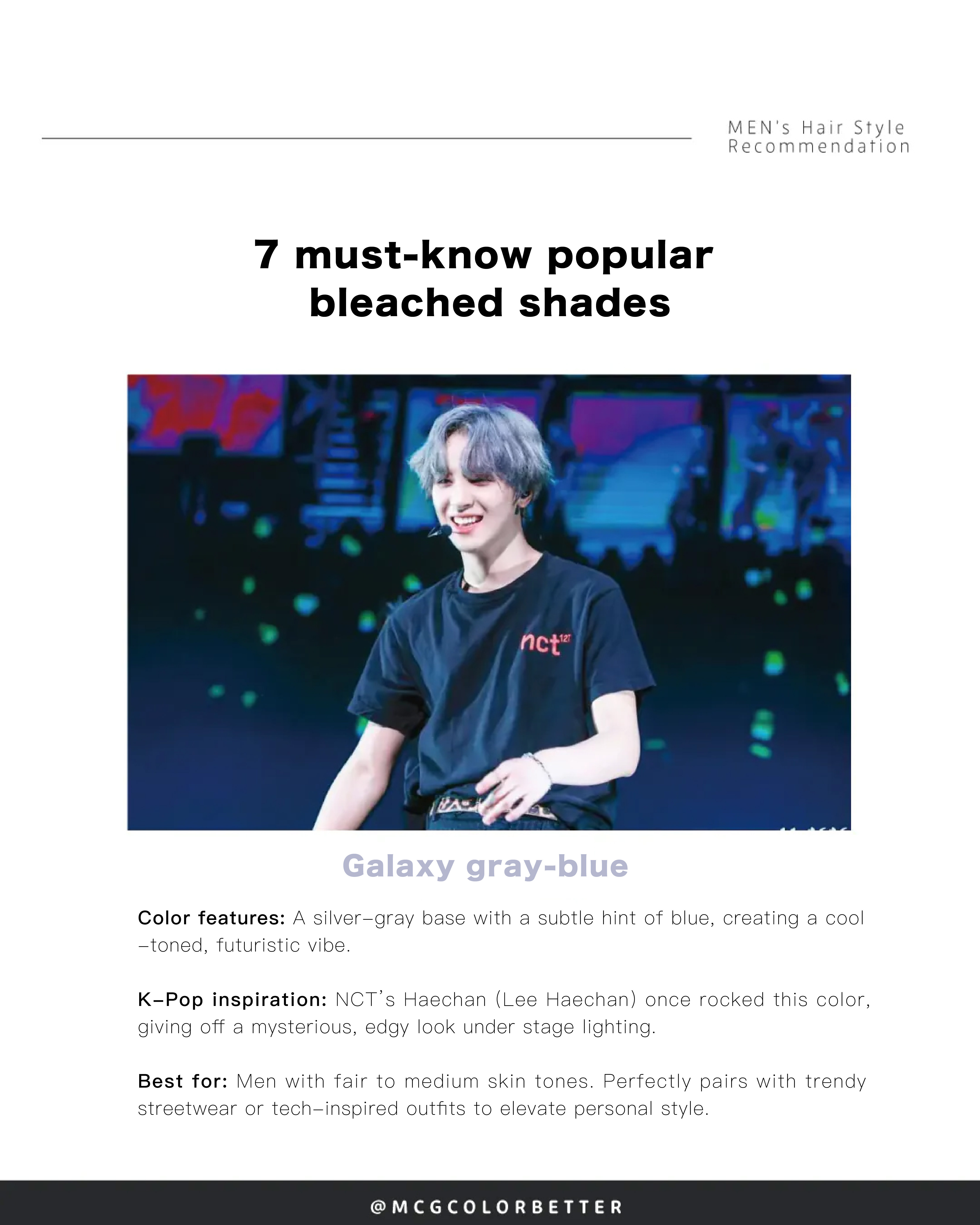 7 must-know popular bleached shades - Galaxy grey blue