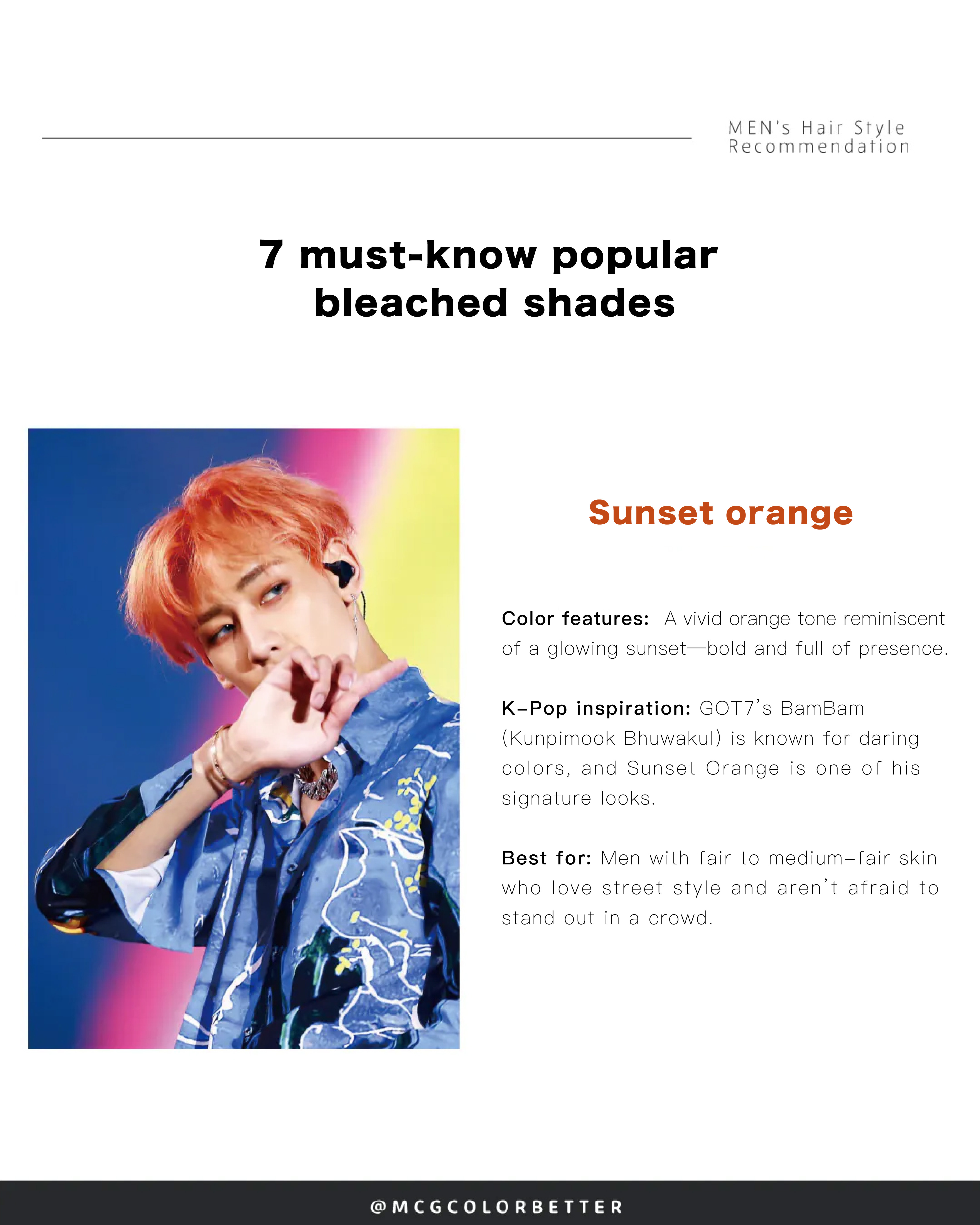 7 must-know popular bleached shades - sunset orange