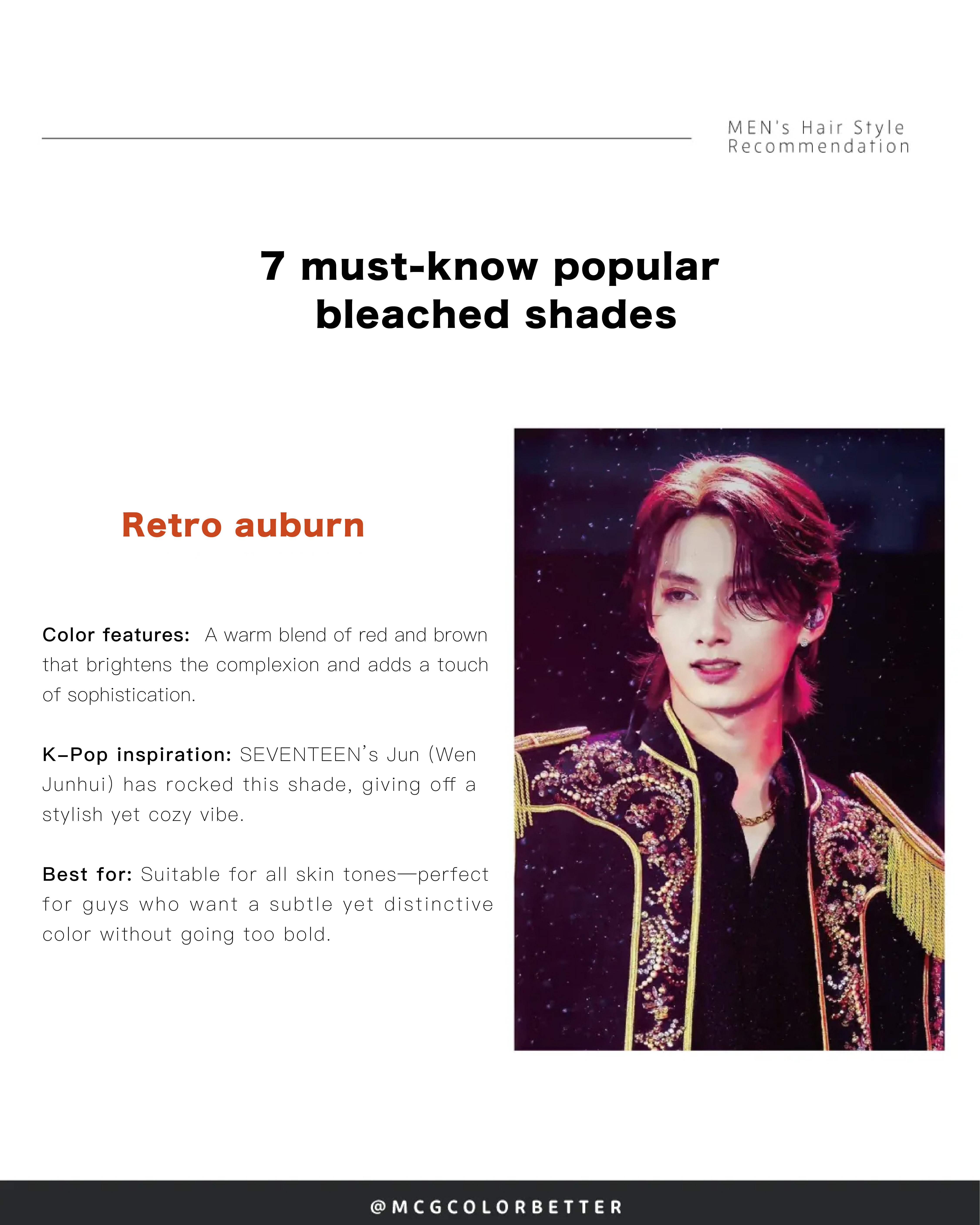 7 must-know popular bleached shades - retro auburn