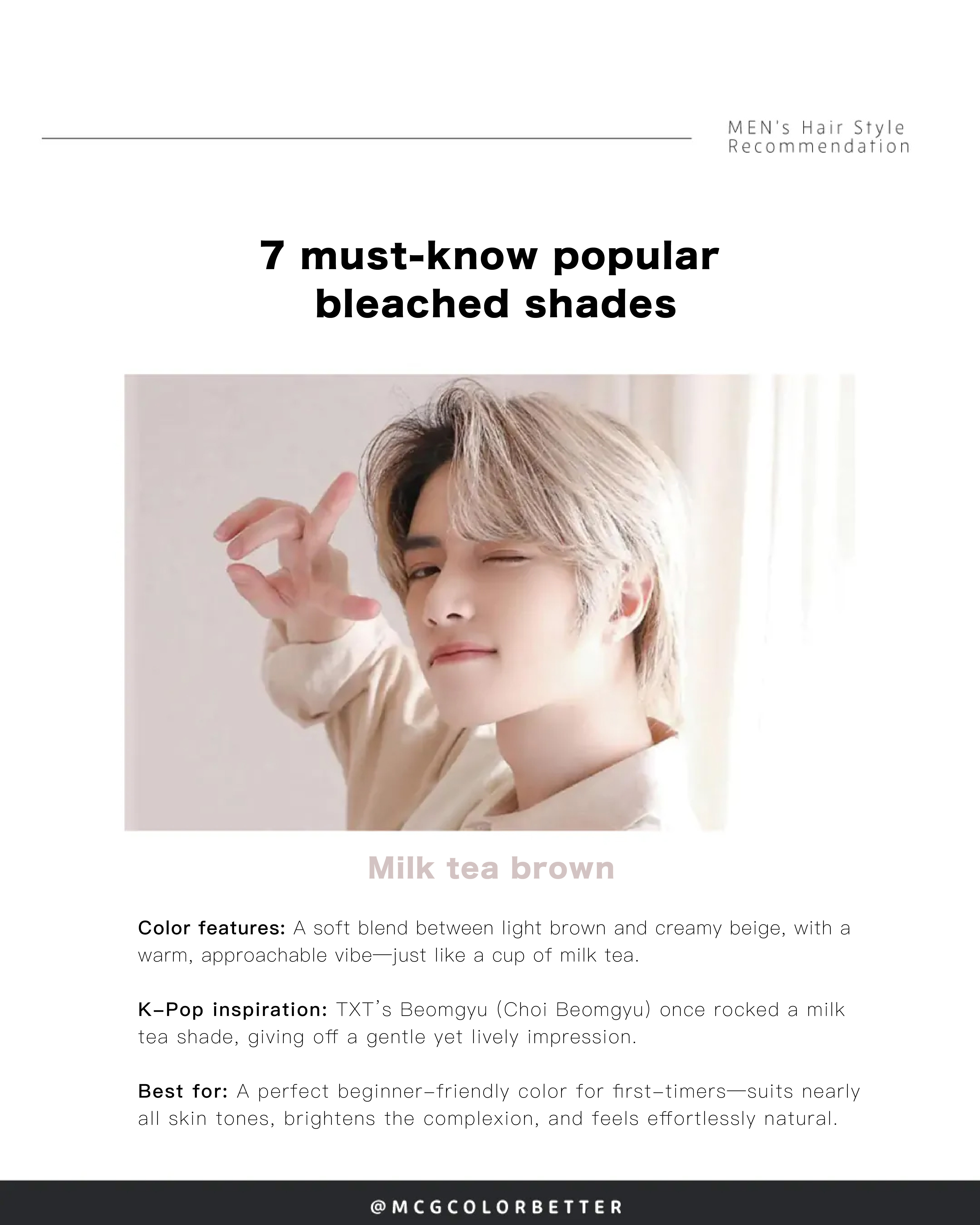 7 must-know popular bleached shades - milk tea brown