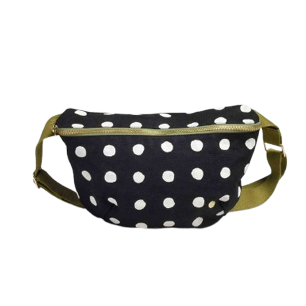 (預購4/30)法國La cerise sur le gâteau 有機棉時尚腰包-白點點