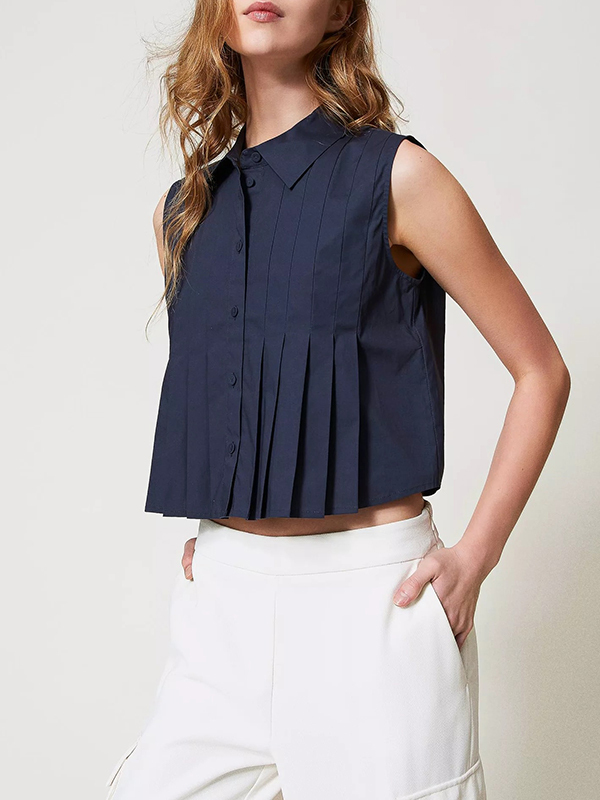 TWIN-SET 百褶短背心