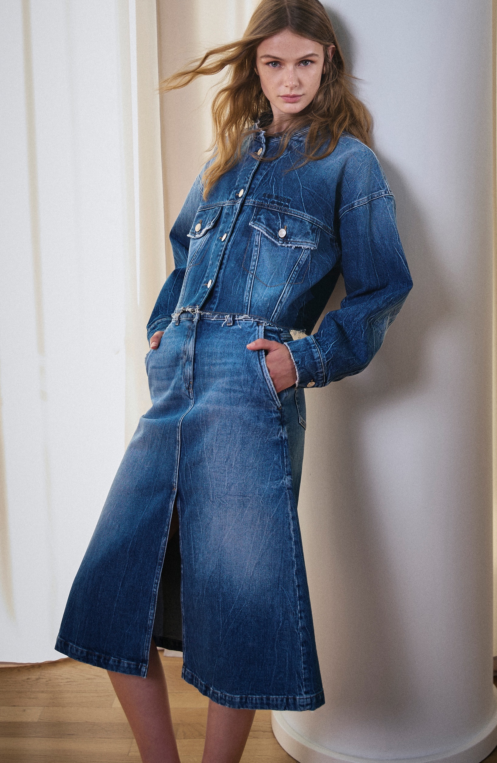 TWIN-SET 牛仔及膝裙