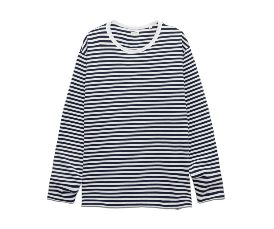 Nanamica / COOLMAX 條紋平紋針織 L/S 長袖T 恤 / S25SH119 /  AUG25