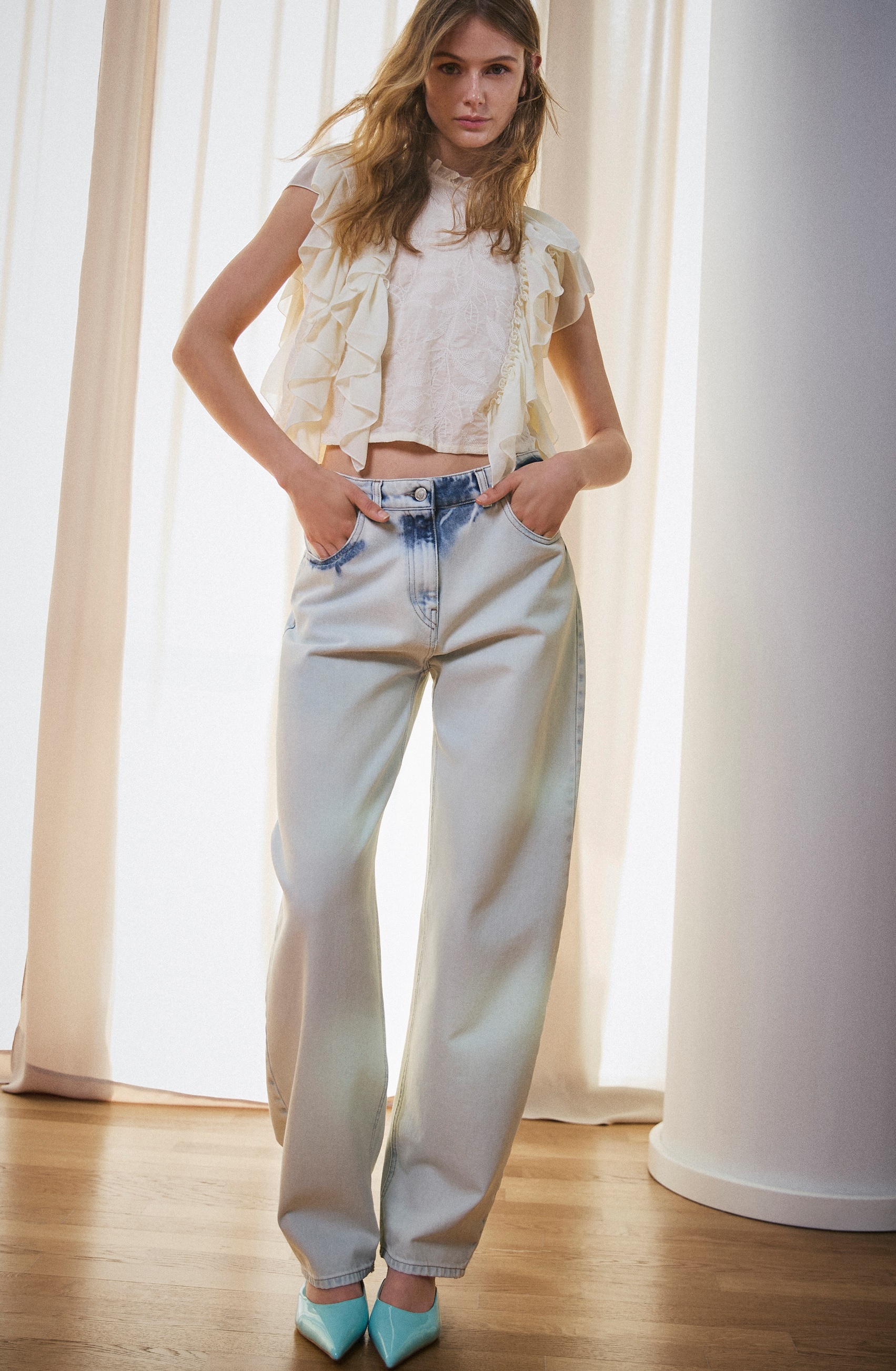 TWIN-SET 暈染牛仔男友褲