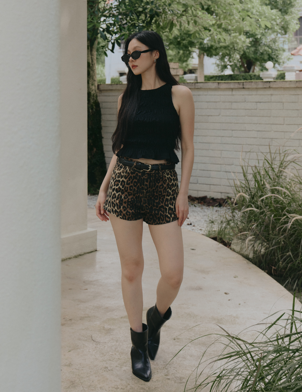 豹紋印花中低腰短褲（4尺寸）